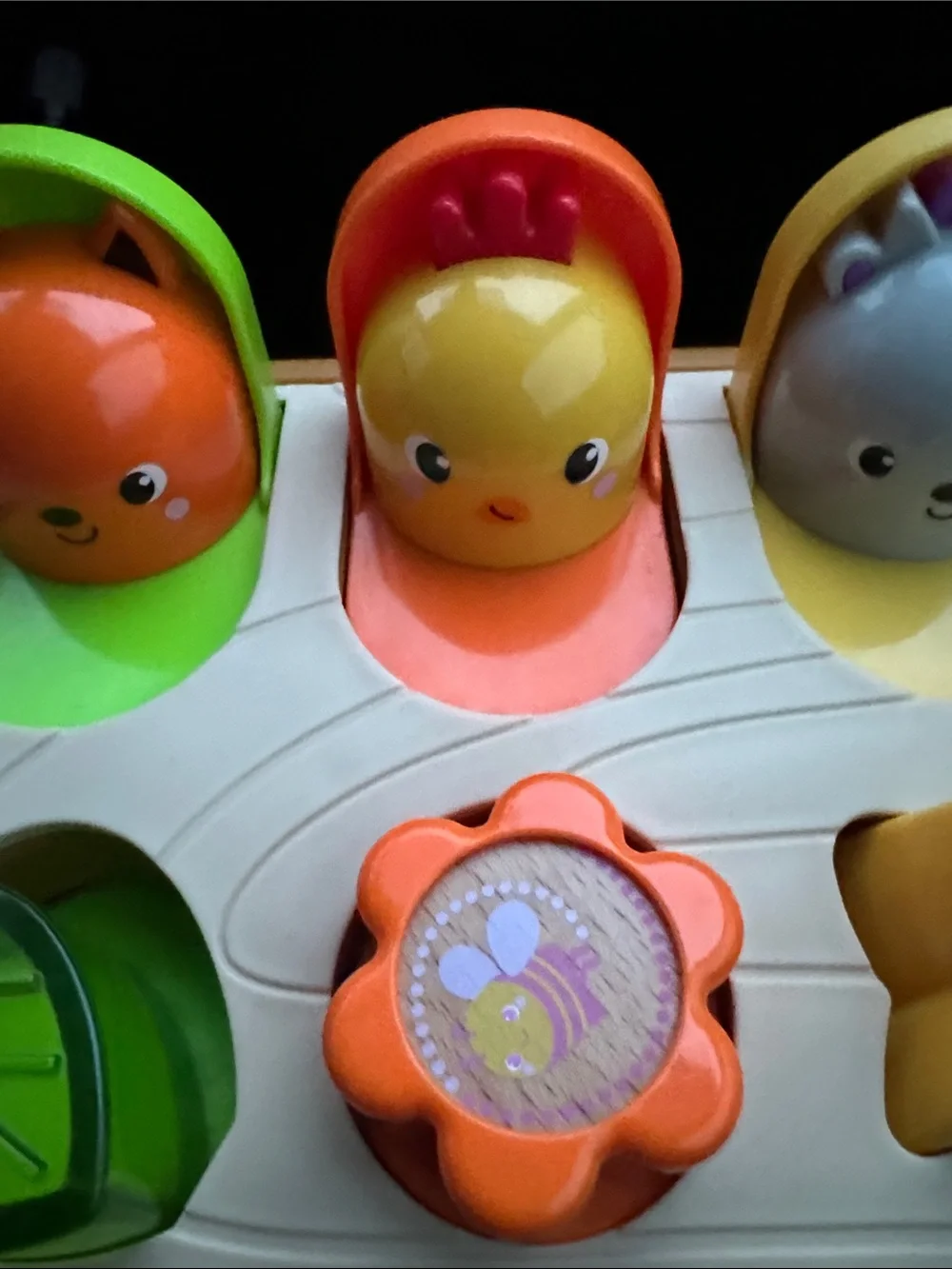 Fisher-Price Wooden Style Forest Shape Sorter - Red, Green, Orange, Yellow, Pink